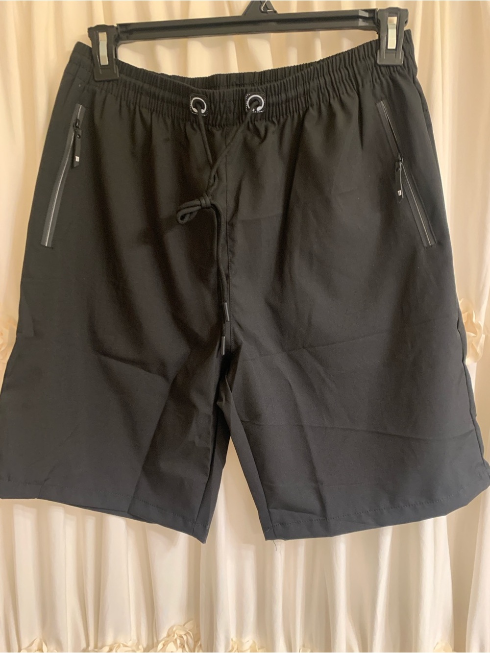 Men's Black Drawstring Cooling Athletic Shorts